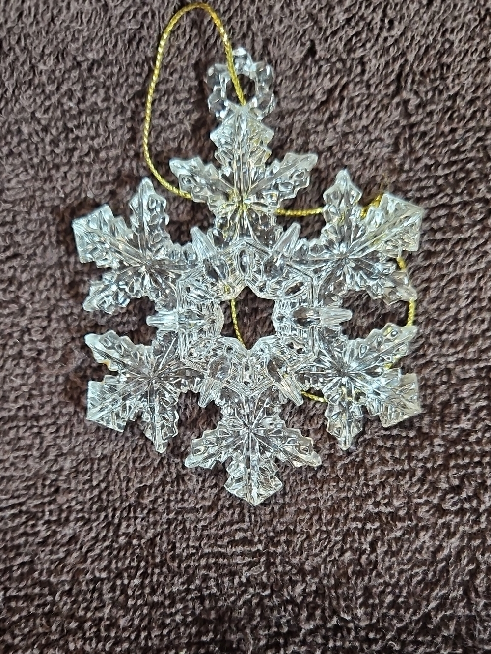 Waterford Crystal Clear Snowflake Ornament with Gold Loop